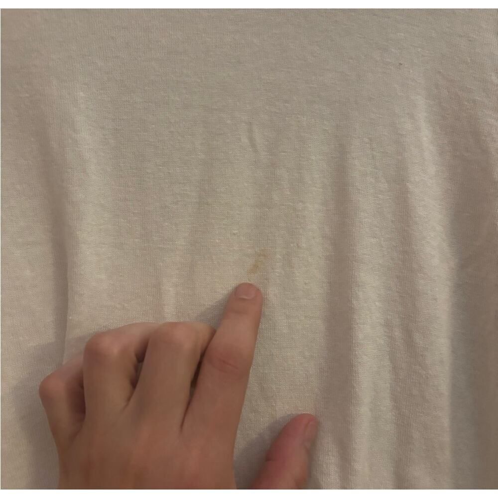 Jenni Kayne Hemp Lyocell Cream Off White Short Sleeve Tee XXL Minimalist Luxury - Picture 8 of 8
